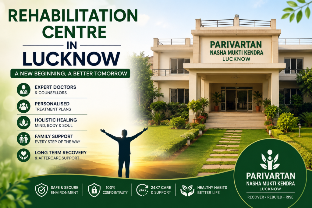 Rehabilitation Centre in Lucknow offering professional addiction treatment, counselling, detoxification, and long-term recovery support at Parivartan Nasha Mukti Kendra Lucknow.